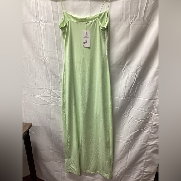 Light Green Spaghetti Strap Dress - Picture 2 of 4